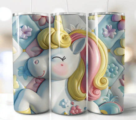 3D Inflated Unicorn Tumbler