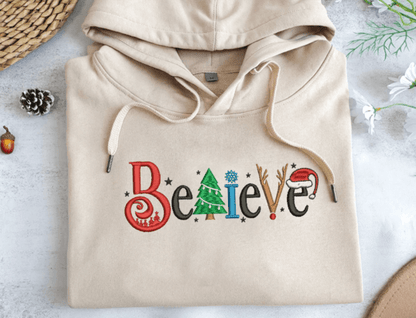 Christmas Believe Embroidery Sweatshirt