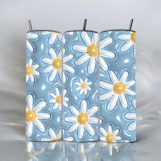 3D Inflated Daisy Flowers Tumbler