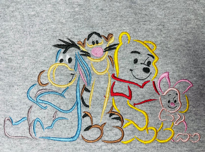 Youth Sweatshirt with Winnie The Poo and Friends Embroidered Design