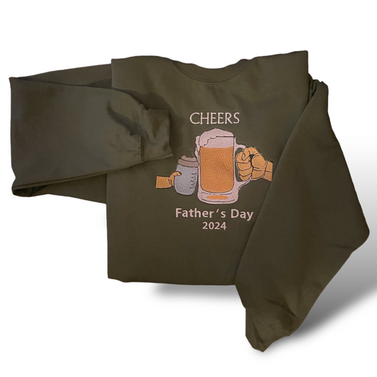 Cozy and stylish sweatshirt with ‘Father’s Day 2024’ elegantly embroidered, perfect for celebrating and appreciating dads on their special day. The year can be customized for future celebrations.