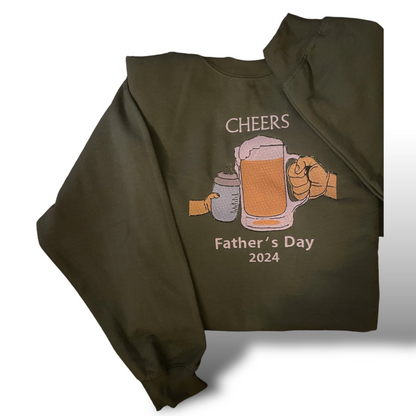 Cozy and stylish sweatshirt with ‘Father’s Day 2024’ elegantly embroidered, perfect for celebrating and appreciating dads on their special day. The year can be customized for future celebrations.