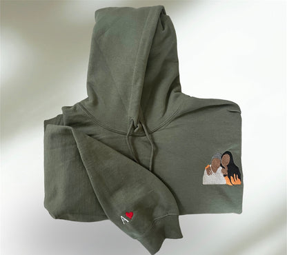 Threaded memento hooded sweatshirt embroidery photo detail