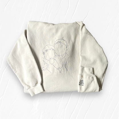 Custom Line Art Embroidered Sweatshirt