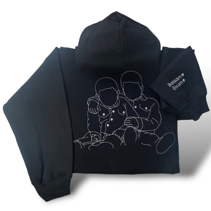 Custom Line Art Embroidered Sweatshirt