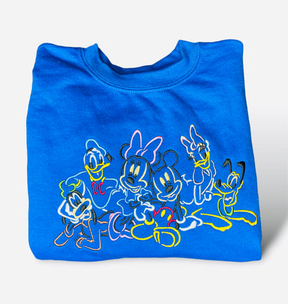 Youth Sweatshirt with Iconic Mouse Duo and Friends Embroidered Design