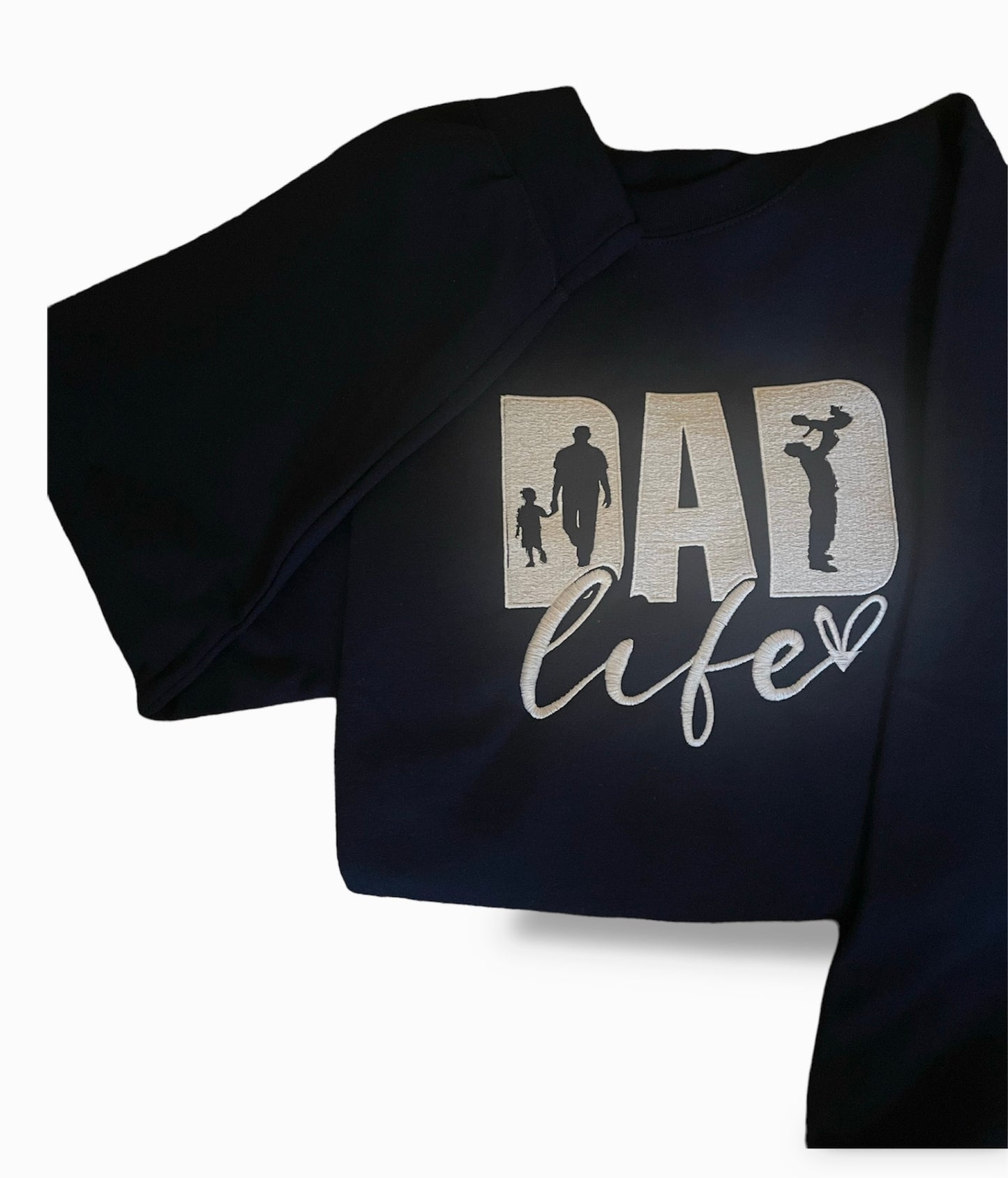 Dad Life” Embroidered Sweatshirt – Embrace the Journey of Fatherhood