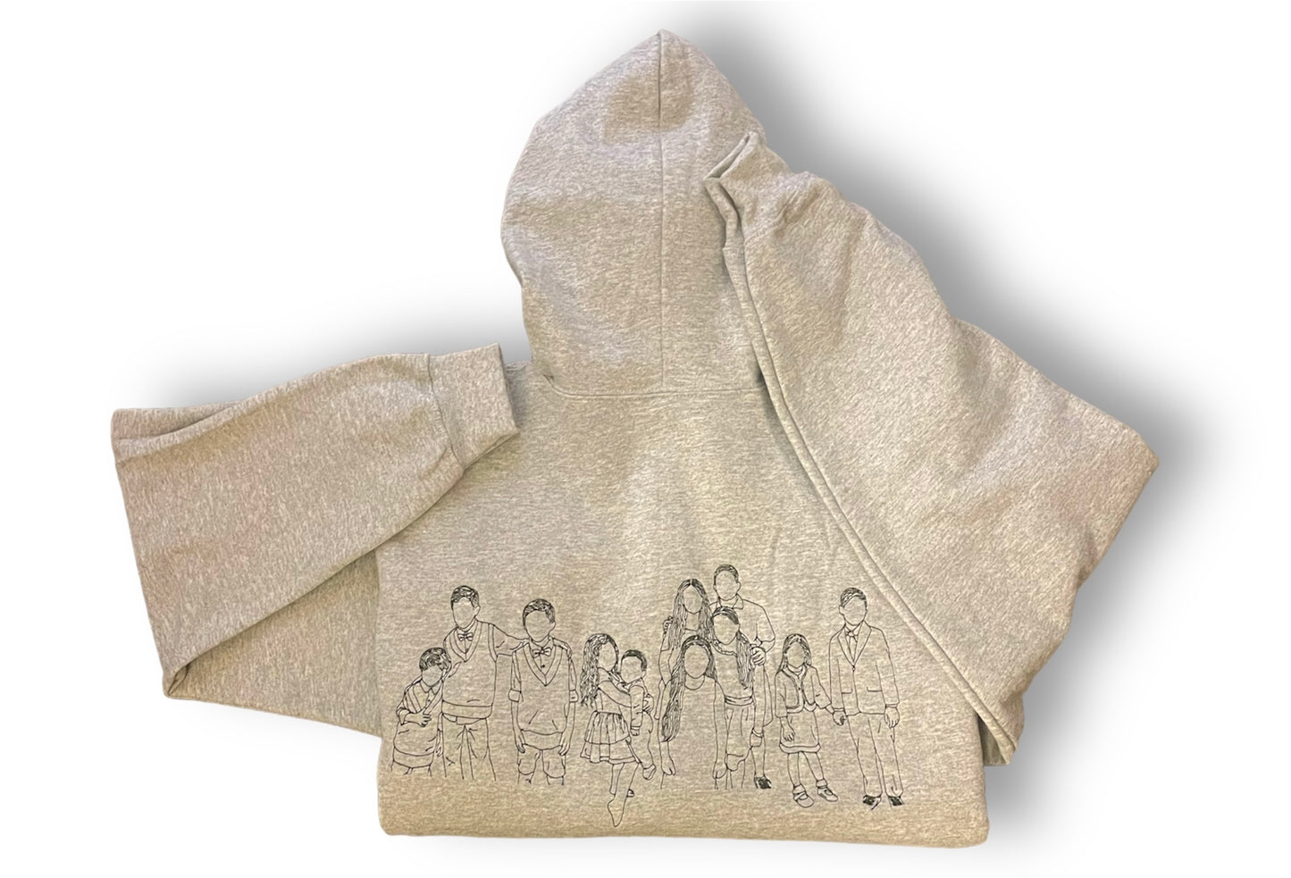 Family Keepsake” Custom Embroidered Sweatshirt – Personalize with 6 to 12 Figures (Back)