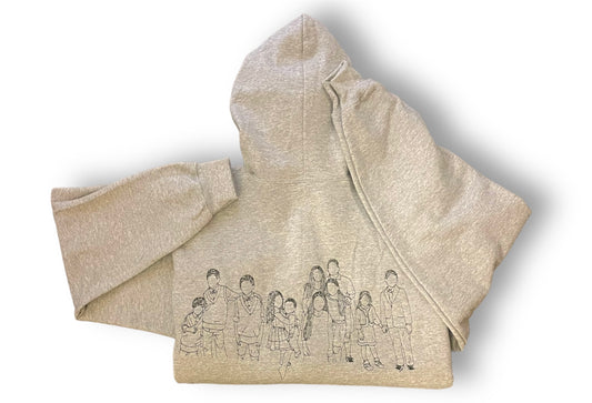 Family Keepsake” Custom Embroidered Sweatshirt – Personalize with 6 to 12 Figures (Back)