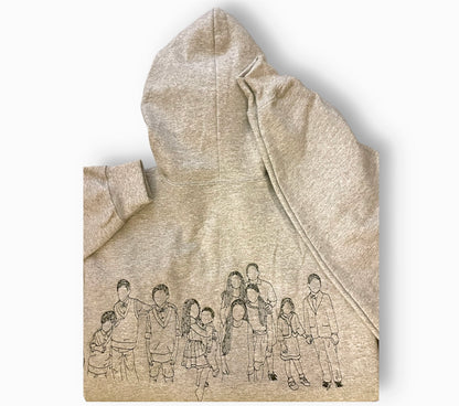 Family Keepsake” Custom Embroidered Sweatshirt – Personalize with 6 to 12 Figures (Back)