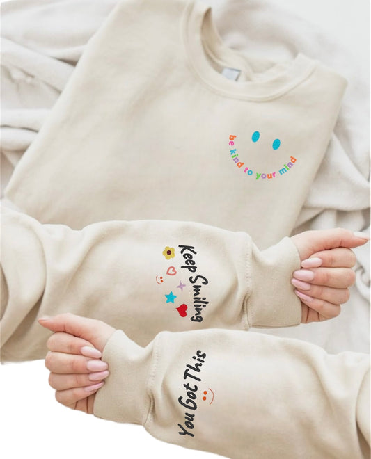 Positive Vibes Embroidered Crewneck Sweater