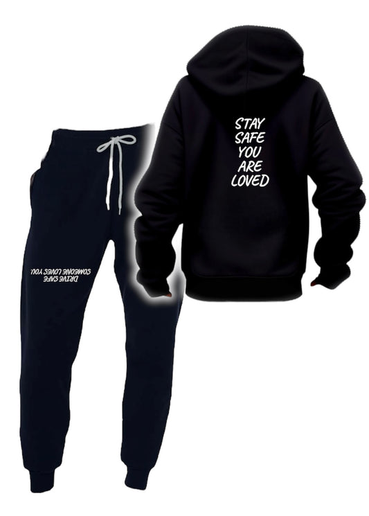 Mindful Message Hoodie & Sweatpants Embroidered Set