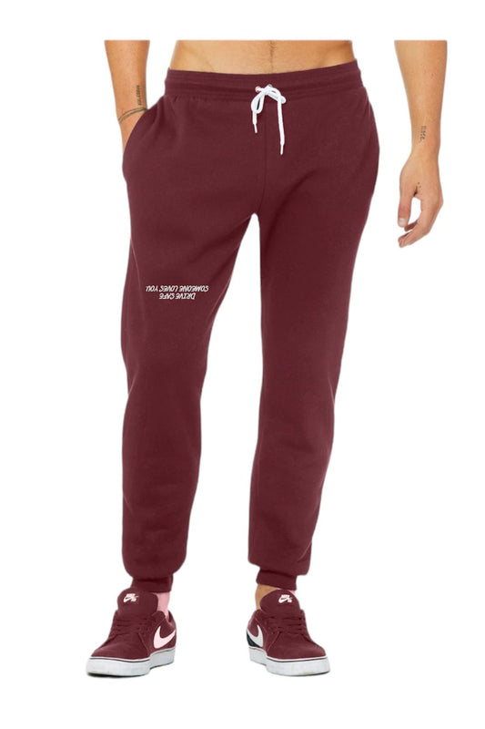 Cozy Reminder Embroidered Sweatpants: "Drive Safe, Someone Loves You"